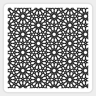 White and Black Star Moroccan Star Pattern Sticker